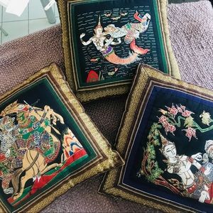 Set of 3 Malaysian Decorative Pillowcases